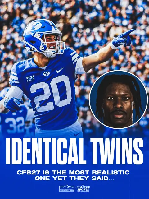 Spot the difference with Cannon Devries and EA CFB 🤣 (📸 caseygarner_/X) • • • #gocougs #byufootball #byu #gocougs🤙 #byumbb