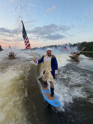 Happy Fourth from George WakeSurfington. 250 years of greatness. Love you America 🇺🇸🇺🇸🇺🇸