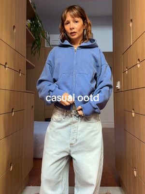 my idea of the perfect winter outfit 💙 #fashiontiktok #fashion #outfitinspo #baggypants #hoodieseason 