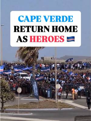 Cape Verde’s World Cup heroes have landed back home, greeted by saluting airport staff and hundreds of fans 🇨🇻 Today is also the 51st anniversary of the country’s independence. Have a day, Cape Verde 💙 📹 IG/fcfcomunica