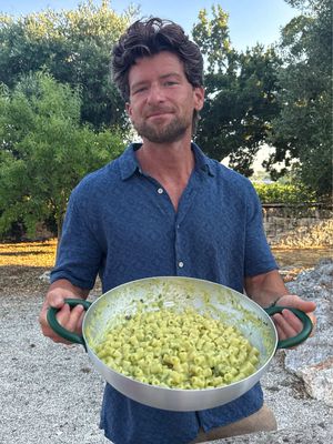 Creamy Zucchini Pasta I joked with my wife and told her this was Stanley Tucci's grandmother's zucchini pasta recipe. She said most people wouldn't get the joke... but you might. 😂 If you need an easy pasta recipe, this creamy zucchini pasta is hard to beat. It's one of those Italian recipes that proves simple is usually best. Save this one for zucchini season. Ingredients: 1 lb ditalini pasta 1 lb zucchini, cubed 1 yellow onion, diced 4½ cups water, plus more if needed Extra virgin olive oil Parmigiano Reggiano Fresh basil Salt & black pepper Instructions: 1. Heat a generous drizzle of olive oil in a large pan. Add the onion and basil, and cook until softened. 2. Stir in the zucchini, season with salt and pepper, and cook for a few minutes. 3. Pour in the water and simmer for 5 minutes. 4. Blend about half of the zucchini until smooth, then return it to the pan. 5. Add the ditalini and cook, stirring often, until al dente. Add more water if needed. 6. Turn off the heat and stir in a generous amount of Parmigiano Reggiano until creamy. #pasta #zucchini #fyp 