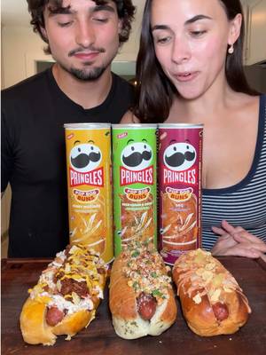 Pop dog flight with @Pringles Pop Dog Buns, these were amazing!! #PringlesPartner  Our recipes, which are also included in the bag, can be found below: STREET CORN POP DOG 1. Wrap a slice of bacon around your fave hot dog and grill to perfection. 2. Toss the bacon-wrapped hot dog in a Pringles Sour Cream & Onion Pop Dog Bun. 3. Combine 2 cups corn, 2 tbsp melted butter, cup mayo, ¼ cup sour cream, ½ cup cotija cheese, 1 tbsp lime juice and 2 tbsp cilantro. Let mixture marinate. 4. Top the corn mixture (aka esquites) onto the hot dog (aka perrito). 5. Add another happy helping of cotija cheese. 6. Sprinkle chili lime seasoning on top. 7. Enjoy the poppin' flavor! COLOMBIAN-STYLE POP DOG 1. Start by tossing a cooked hot dog into a Pringles BBQ Pop Dog Bun. 2. Add shredded mozzarella cheese, then heat it up to get it nice and melty. 3. Scoop pineapple jam on top and spread it evenly. 4. Drizzle on some pink sauce (It's just two parts mayo and one part ketchup). 5. Garnish with crushed Pringles BBQ crisps for some added crunch. 6. Enjoy the poppin' flavor! CHILI SLAW POP DOG 1. Toss a cooked hot dog into a Pringles Honey Mustard Pop Dog Bun. 2. Spoon on your favorite chili. Homemade. Premade. It's your tasty adventure... 3. Add a happy helping of coleslaw, then top with crispy onion strips. 4. Drizzle on classic yellow mustard. Dijon if you're feeling fancy. 5. Garnish with crushed Pringles Honey Mustard crisps for some added crunch. 6. Enjoy the poppin' flavor!