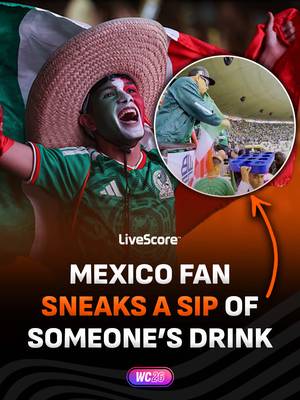 Football fans are getting inventive 😭🍺 This Mexico fan got creative and managed to sneak a few sips from someone else’s drink through his FLAG during their World Cup round of 16 clash against England.  #mexico #england #footballfans #worldcup #drink 
