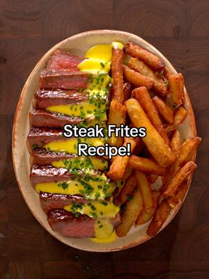 Oh no not a steak frites recipe 😫 Should she forgive him? Ingredients French Fries: - Russet potatoes - Frying oil - Salt Bernaise Sauce: - 3 egg yolks - 1 tbsp chopped shallot - 3 tbsp white wine vinegar - 1 tbsp chopped fresh tarragon - 1 cup of clarified butter - Salt and black pepper - Lemon juice to taste - 1 TBSP hot water Steak: - Striploin (use whatever steak you like) - High smoke point oil - 2 TBSP of butter - Salt and pepper - Rosemary and thyme - Garlic - Shallots Instructions French Fries: - Cut the russet potatoes into strips. - Simmer in salted water for about 10 minutes, or until just starting to fall apart. Drain and chill in the freezer. - Fry at 300°F (150°C) for 5 minutes, then chill again. - Fry at 355°F (180°C) for about 3 minutes, or until golden brown and crispy. - Season with salt. Béarnaise Sauce: - Reduce the white wine vinegar with the chopped shallots and a sprig of tarragon until reduced by half. - In a bain-marie, whisk the egg yolks with 1 tbsp of the vinegar reduction until thickened. - Remove from the heat and slowly whisk in the clarified butter until emulsified. - Stir in the chopped tarragon and lemon juice. Season with salt and pepper. - If needed, whisk in 1 tbsp of hot water to thin the sauce. Steak: - Dry-brine the steak with salt and refrigerate uncovered for at least 4 hours, preferably overnight. - Sear in a pan over medium-high heat with a high-smoke-point oil until the internal temperature reaches 130–135°F (54–57°C) for medium-rare. - Rest for 10 minutes before slicing.