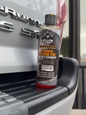 Take your trim from dull to shiny within seconds with Rapid Black Trim Restorer! #ChemicalGuys #DetailingLife #CarDetailing