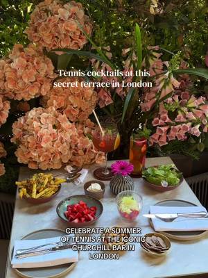 ad Enjoy tennis themed cocktails at this secret terrace in London 💐🍓🍹 @thechurchillbar @Hyatt @hyattchurchill Nothing says tennis season like a glass of Pimm’s! Choose from a Classic Pimm’s Cocktail or the Pimm’s Champagne cocktail to enjoy on their beautiful terrace And if you’re on the mood for dessert, the Strawberries with Mint Granita is so light and refreshing, or if you’re here for a classic it has to be the Strawberries and Cream! Classic Pimm's Cocktail - £12 Pimm's Champagne Cocktail - £17 Strawberries with Mint Granita - £12 Strawberries & Cream - £12 The menu is available to try until 13th July!   Save this spot for your summer plans in London ✨  #hyatt #london #tennis #Summer #summerinlondon 