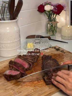 How to make the perfect steak dinner 🥩🤭😋 #steakdinner #steakandfrites #steaktok #steak 