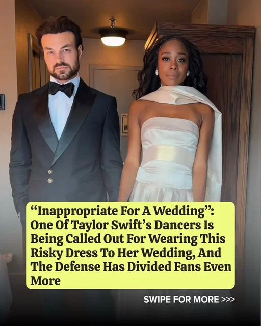 Tori Evans, one of Taylor Swift’s Eras Tour dancers, shared a sweet video from the singer’s wedding celebration with her husband, TJ Shaw, but fans quickly zeroed in on her dress, saying it appeared white (or close to it) on camera. Since wearing white to a wedding is traditionally considered a ~major fashion faux pas~ the look caused plenty of debate online. Some of the tweets about Tori’s dress have thousands upon thousands of likes, and now, it seems like her husband is responding to the criticism. More at the link in our bio 🔗 📷: tj_shaw / teetime23 via Instagram 