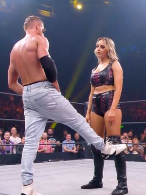#OnThisDay in 2021: Orange Cassidy teamed with Kris Statlander to take on The Bunny & The Blade 👀