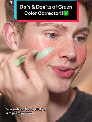 Do’s & Don’ts of Green Color Corrector!💚 how to balance your redness like a pro -  Must shoutout @Rose Siard for always clearly explaining color theory & color varieties with green correctors! 🎨  Green tint tutorials are already on my page!  🥰 What would you like to learn about next?  Favorite Green Concealer Corrects  @e.l.f. Cosmetics green (+ yellow to warm up other greens)  @M·A·C Cosmetics green corrector  Favorite Green Powder: @Huda Beauty Matcha Milk Cake  Favorite Green Tints:  @ErborianUSA Red CC Correct    #makeuptutorial #colorcorrector #concealer #Foundation 