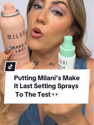 AD Funny story beauty queens, this ended up being a complete accidental wear test of two of @Milani Cosmetics’ setting sprays, but I’m so glad it happened because they were REALLY put to the test, and they lasted! 😅 I was honestly so surprised when we landed and my makeup still looked the way it did after an overnight flight. The Make It Last Microfine Mist is for my aerosol setting spray loving queens who want a gentle, breathable mist that still locks everything in. 👏 The Make It Last Moisture Boost Spray is exactly what it sounds like! A traditional pump spray that's perfect if you're looking for a little extra hydration while keeping your makeup in place. I personally switch between both, but which one are you choosing? 👀 #makeup #drugstoremakeup #beautyproducts #settingspray #milanipartner