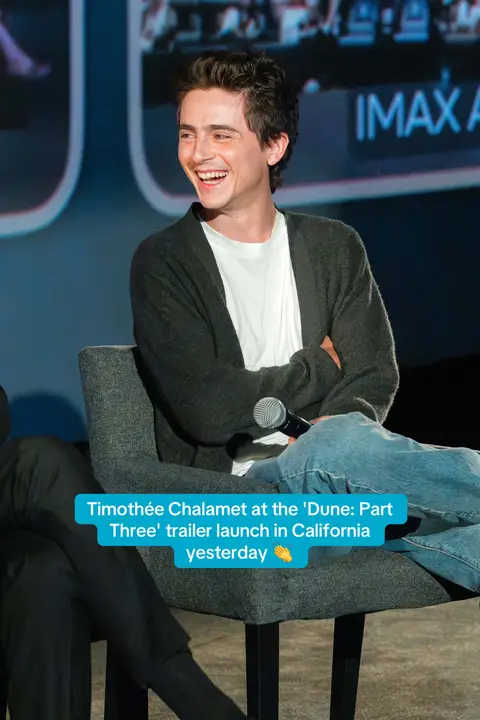 Timothée Chalamet at the 'Dune: Part Three' trailer launch in California yesterday 👏