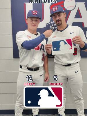 The Collegiate National Team investigates... is the MLB logo a righty or a lefty?