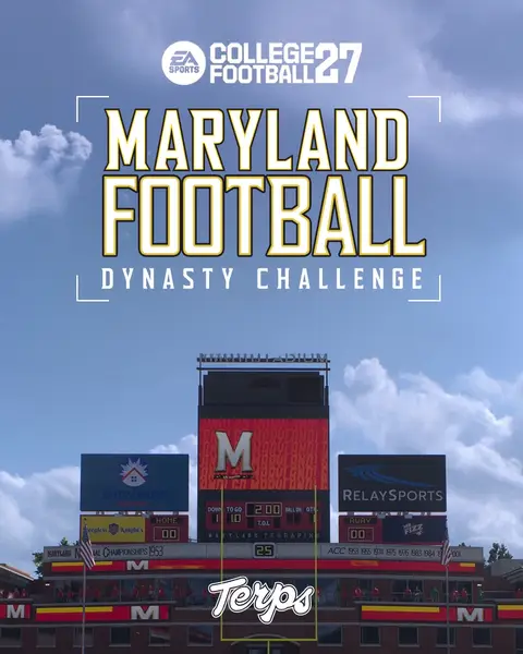 Enter our Maryland Football Dynasty Challenge in @EASPORTSCollege for a chance to win exclusive gameday experiences, signed gear, and more. Link in bio to enter.