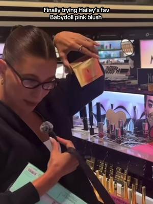 Finally trying Hailey’s favorite babydoll pink blush  @YSL Beauty 42 - prettiest pink shade  #newmakeup #yslbeauty #haileybieber #sephorahaul #blusher 