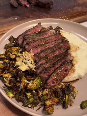 Cowboy butter steak and mashed potatoes on the back patio #cookingvlog #outdoorcooking #blackstone #backyardvibes 