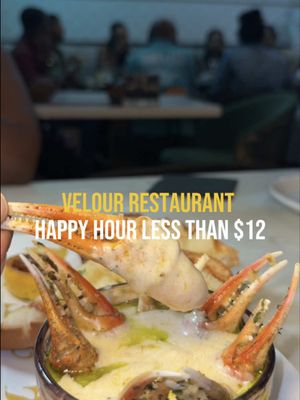 I think I just found OUR new fav happy hour spot!! With nothing over $12 on the HH menu honestly you can’t beat it and the drinks and good and STRONG 🤏🏿💗 📍Velour  665 High Market St Dallas, TX  75219 #100thingsindallas #dallasrestaurants  #dallashappyhour #velourdallas dallas black owned restaurants, dallas happy hour spots, best happy hour in dallas, velour restaurant 