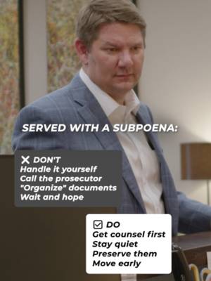If you're served with a grand jury subpoena, don't panic - but don't ignore it either. Trying to navigate the process without legal guidance can create unnecessary problems. Preserve records, avoid making statements, and get experienced counsel involved as early as possible. Preparation is always better than reaction. #FederalInvestigation #GrandJurySubpoena #FederalDefense #TexasLaw #KnowYourRights #LegalTips
