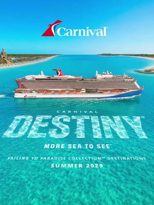 Meet Carnival Destiny, the first ship in our next-generation Ace Class 🛳️ Sailing Summer 2029! Link in our bio!