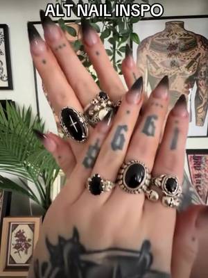 Do the rings even hit the same if the nails aren't on point? 💅🏻   Served up by @heathermaexx   #nailinspo #altnailinspo #clocksandcolours #rings #altstyle