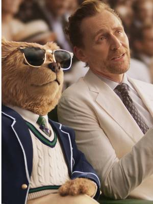 Rufus the Hawk watches over #TomHiddleston and the #PoloBear on Centre Court as they enjoy the matches of @wimbledon.   #RalphLauren #PoloRalphLauren #Wimbledon   This series was artfully created using live-action footage and CGI technology.