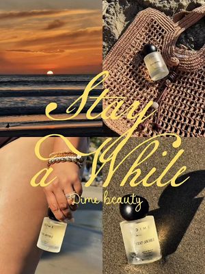 A fragrance that reminds me of slow summer evenings, warm sunsets, and memories I never want to forget. ☀️ @DIME Beauty Stay Awhile is officially back in stock at DIMEBeautyCo.com. #DIMEpartner