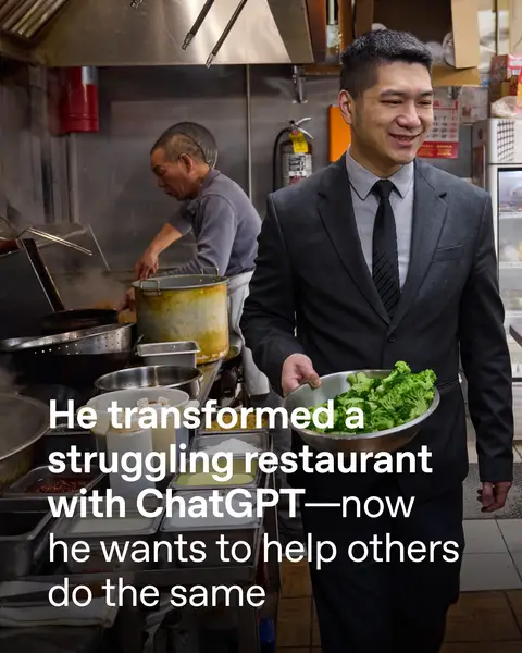 Before Patrick Cheng owned a restaurant, he learned the food business from the loading dock. Growing up in Chicago, his journey began in his family’s food distribution business. Starting as a warehouse picker and later becoming a delivery driver, he saw firsthand the challenges small businesses face with outdated technology and systems. After moving to Atlanta, Patrick acquired a struggling restaurant and began using ChatGPT to redesign menus, optimize pricing, create staff training materials, streamline catering operations, and improve marketing and customer communications. The result? More than 200% growth in sales, a tripling of the restaurant’s catering business, and more than 8,000 free meals provided to local nonprofits and community organizations. Now he’s turning that playbook outward with NextGen, a nonprofit dedicated to helping family-owned businesses modernize through AI adoption, technology education, and micro-grants.