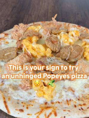 You have to try the 3P’s. Popeyes, Pickle, Pizza 🍗🥒🍕 #popeyes #pickles #pizza 
