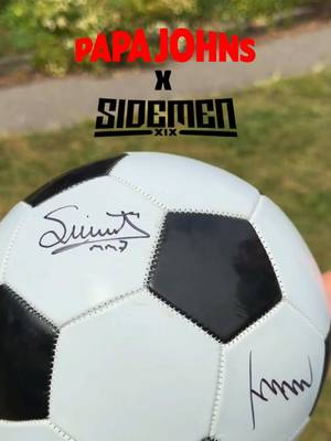 🚨PAPA JOHNS X SIDEMEN GIVEAWAY🚨 The only thing better than pizza, is pizza AND football 🤝⚽️ Win some exclusive Papa Johns x Sidemen goodies, simply follow @papajohnsukofficial and tag the friend you’d (reluctantly) share your pizza voucher with 👌T&Cs apply WIN!  ⚽️1x Signed Sidemen x Papa Johns Pizza box  ⚽️1x Signed Sidemen Football  ⚽️1x £50 Papa Johns Pizza Voucher