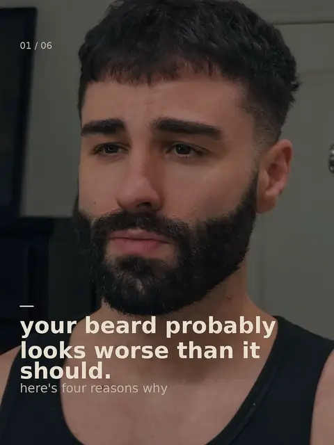 Most guys don’t have a bad beard. they have a badly maintained one. these are the 4 mistakes i see (and made myself) that make a decent beard look rough: 1. neckline too high shaving up to the jaw feels cleaner but it’s what makes a beard look thin from the side. the fullness under your jaw is doing more work than you think. two fingers above the adam’s apple — that’s the line. everything below it goes. 2. cheek line too low if your beard is sitting over your cheekbones, you’re covering the exact structure that makes a face look defined. clean it up as high as your natural growth allows. this one change alone sharpens your whole face. 3. mustache too short trimming above the lip removes the frame that holds the entire beard together. it reads patchy even when the rest is full. trim to the lip line, never above it.