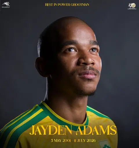 Today, South African football mourn the loss of a talented player whose passion, dedication, and love for the beautiful game inspired many. Our heartfelt condolences go out to his family, loved ones, teammates, and everyone affected by this devastating loss. May his soul rest in eternal peace. You will never be forgotten, Jayden. 🕊️💛💚🇿🇦 #RIPJaydenAdams