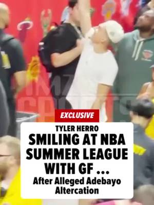 🚨 EXCLUSIVE: Tyler Herro was all smiles with his lady, Katya Elise Henry, at the NBA Summer League in Las Vegas Friday ... after reportedly getting into a scuffle with his now-former teammate, Bam Adebayo.