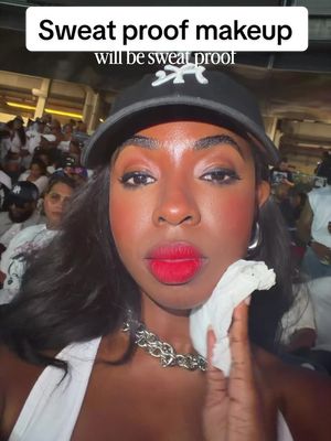 Replying to @Stormytime When your makeup passes the white tissue testl 👀 It’s been a sweaty concert type of summer but that never stop the show 💦 More sweat-proof makeup tips are coming… stay tuned hunnie!! Also … Jayz tonight was incredible! #sweatproofmakeup #jayz #makeupwithjaleesa #waterproofmakeup #sweatygirlproblems makeup tips