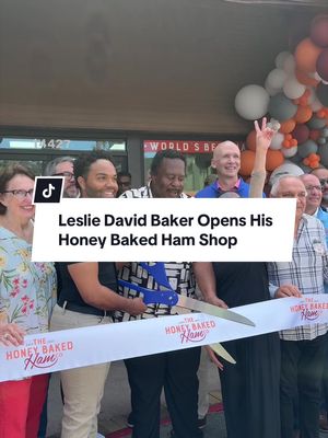 Leslie David Baker, star of The Office, opens his Honey Baked Ham shop in Sherman Oaks with a ribbon cutting ceremony.  #theoffice