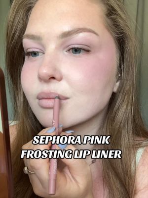 FINALLY TRYING SEPHORA COLLECTION PINK FROSTING LIPLINER 😁🤍 #fairskin #makeup #lipliner #lowcontrast #pale @sephoracanada 