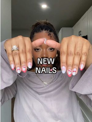 Oohh may be my best set yet🫢😏🍒🌸 @Olive & June #oliveandjunepressonnails #newnailset #nailtransition #summernails 