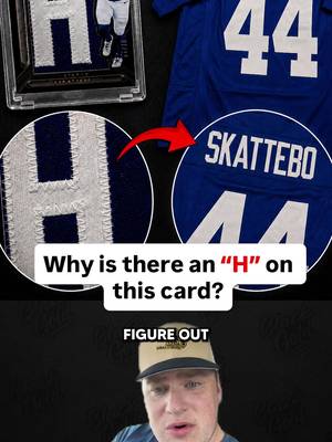 This Cam Skattebo patch card has a giant “H” on it… but there’s no H in Skattebo, no H in Cam, and no H in Giants... 🤔 So where did this patch actually come from? #collect #thehobby #giants #footballcards