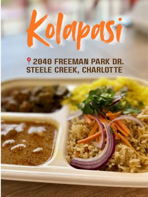 🚨I just discovered the BEST “try before you buy” Indian restaurant in Charlotte. It’s Kolapasi Indian Canteen in Steele Creek and this is the perfect solution for those who want to experience Indian food but aren’t super familiar with the flavors and cuisine. Their build your own bowls are a great way to have a variety in your meal. Everything is so fresh and the flavors are vibrant and intense. Their curry wings are crispy and one thing I’ve always wanted to try was an Indian inspired pizza. So, I was thrilled that they have a butter chicken pizza on their menu. The word “Kolapasi” means Hungry, and it’s quite appropriate. Come hungry and leave content.  ✨Here is a breakdown of everything we tried: 🍲Build Your Own Bowl- biryani rice, lemon rice, okra fry, chicken changezi (yellow butter chicken) 🍗Curry Wings 🍕Butter Chicken pizza 🥤Mumbai Paan Soda 🌹Rose Milk 🥛Almond Milk with Cashew 📲 @kolapasi.charlottesteelecreek @Kolapasi Charlotte-Steelecreek  📍2040 Freeman Park Dr., Steele Creek, Charlotte NC 📞(980)771-1002 🕚Open 11am-9pm daily #indiancuisine #steelecreek #indianrestaurant #casualindian #buildyourown