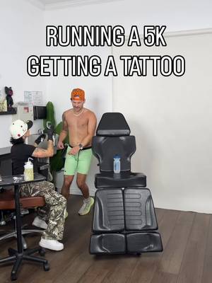 Day 225: Running a 5K everyday.  Today I’m running while getting a tattoo   #tattoo #Running #5k #comedy #funny