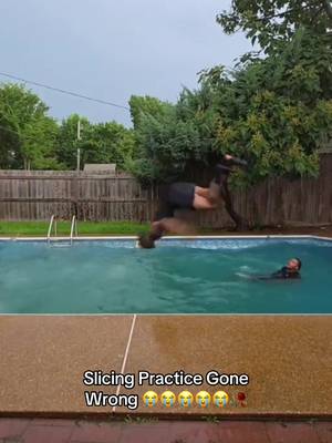 😭😭😭😭😭😭😭😭😭😭 I felt so bad doing this, at least we were still able to practice slicing 🏊🏽‍♀️🥇 #seanodigie #memphispoolparty #slicing #gonewrong #proslicers 