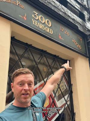 Without fail… every old pub in England turns into a comparison with America’s age 🤣🍺 #tayandalex #americaninuk #england #america #pubs 