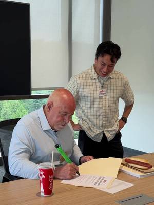 Signed, sealed, and green-ink approved. Costco is officially here!  Fun Costco fact: Our final approval meetings are called 'green ink' meetings in honor of our founder Jim Sinegal’s famous preference for signing his name in green.