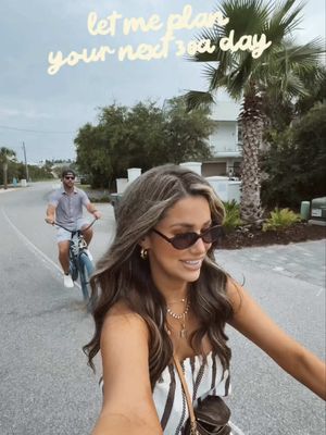 This whole area is charming!! I could use a lot more days like this. 🚲🧋🌴🌊  🔗’s to today’s shopping outfit is in my LTK   #30a #shoppingday #beachvacation #vacationspots #beachtown