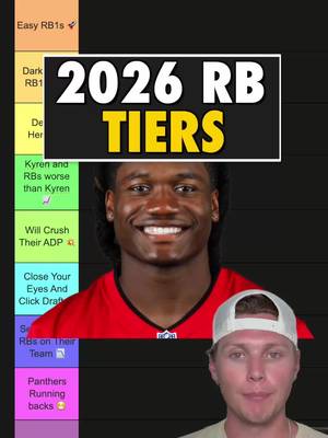 My fantasy football RB tiers, NOT rankings  #fantasyfootball #nfl #nflfantasy #ryjarz #sportstiktokcontest 