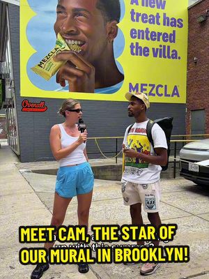 cam entered the villa and immediately landed the biggest placement in brooklyn 🏝️💋 catch him on the mezcla mural on Kent Ave & S 2nd St! #mezcla #proteintreat #favoritesnack #fyp 