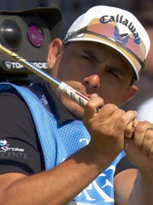 Teamwork, makes the dream work.  Xander and caddy working it out together.  #TheOpen