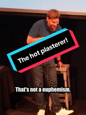 "THE HOT PLASTERER!" Any get his card.....for my Wife! #funny #improv #crowdwork #fyp 
