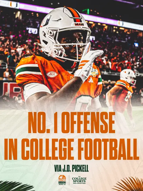 The Miami Hurricanes Have Been Named the TOP OFFENSE OF COLLEGE FOOTBALL via J.D. Pickell on ON3 😤🔥 IT’S ALL ABOUT THE U 🙌 • • • • #ItsAllAboutTheU #Canes🙌 #MiamiHurricanes #TheU #miami @The College Sports Company 