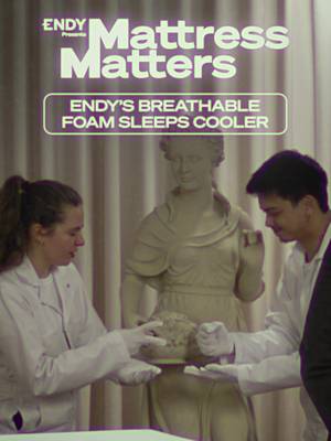 POV: you finally find out why you've been sleeping hot your whole life. ❄️ Actual Endy employee Van breaks it down: traditional memory foam traps heat, and Endy's Cooling Comfort Foam was built to fix exactly that. Full Mattress Matters video in bio. ☎️ #coolingfoam #hotsleeper #sleeptips #summersleephacks #coolingmattress