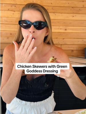 Randy did so good with this one! Chicken Skewers with Green Goddess Serves: 4-6 Prep time: 15 minutes Marinade time: 15 minutes Cook time: 20 minutes Ingredients: 2.5 lb boneless, skinless chicken thighs 3/4 cup panko breadcrumbs 3/4 cup regular breadcrumbs 3/4 cup pecorino, shaved 2 teaspoons kosher salt 1 teaspoon black pepper Marinade 1/2 cup EVOO Terra Delyssa 2 tablespoons soya sauce 2 tablespoons Worcestershire 1 tablespoon Dijon 2 cloves garlic, grated 1/2 teaspoon hot sauce 1/2 cup white wine 1/2 tablespoon baking soda Directions: 1. Mix up the marinade in a large bowl. 2. Cut your chicken thighs into quarters and massage them into the marinade. Let sit for 30 minutes. 3. On a large platter, mix the breadcrumbs with pecorino and season. Toss in the chicken and skewer. Place on a medium-heat grill and turn every 5 minutes until the internal temperature hits 165. 4. Remove and let rest for 7 minutes.  5. Season with lime juice, flaky salt and Green Goddess dressing. . . . #chicken #chickenrecipe #skewers #greengoddessdressing #summerrecipes 